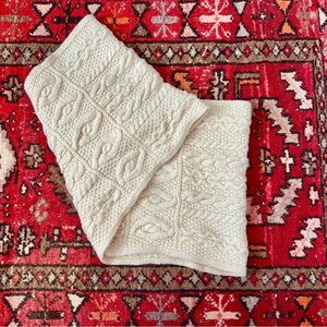 Shades of Aran Irish Wool Cozy Knit Cream Scarf